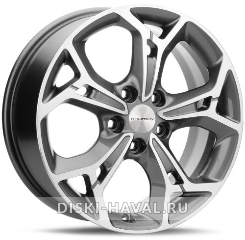 Диск Khomen Wheels KHW1702 серый с полировкой