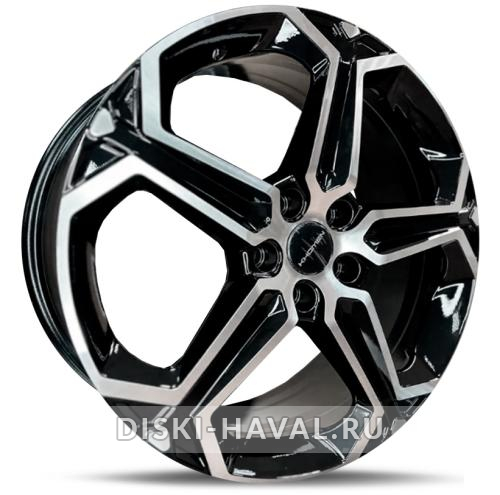 Диск Khomen Wheels KHW1909 черный с полировкой