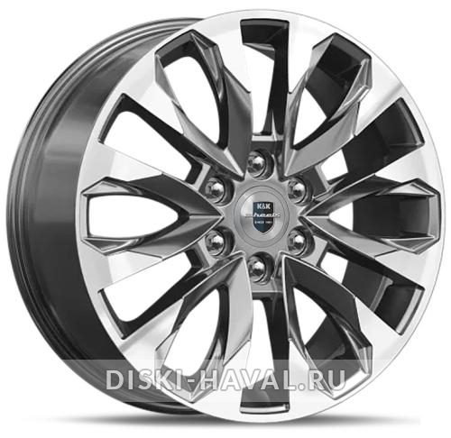 Диск КиК КР007 темно-серый с полировкой